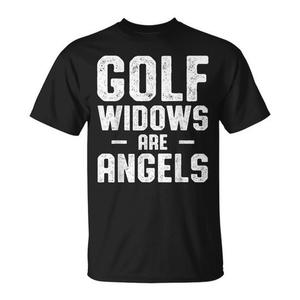 Camiseta Golf Widow Wife Angel Golfer para adulto, unisex, negra, talla grande - Product Image 1