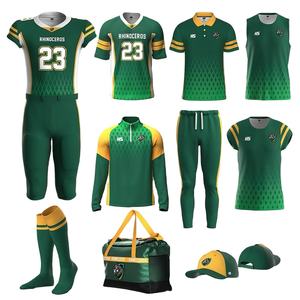 بيع بالجملة مجموعة موحدة لكرة القدم الأمريكية مخصص مؤيد جيرسي معالجة حك بالتسامي المتاحة 7V7 سترة كرة قدم موحدة - Product Image 1