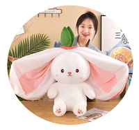 Vente en gros d'usine, jouet en peluche personnalisé, lapin en peluche mignon à longues oreilles, lapin en peluche en paille, jouet en peluche pour filles, cadeaux