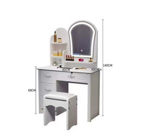 Vente en gros bon marché <span class=keywords><strong>commode</strong></span> blanche au design <span class=keywords><strong>moderne</strong></span> européen pour adultes coiffeuse à 4 tiroirs avec miroir de <span class=keywords><strong>chambre</strong></span> à coucher pour hôtels - Product Image 5