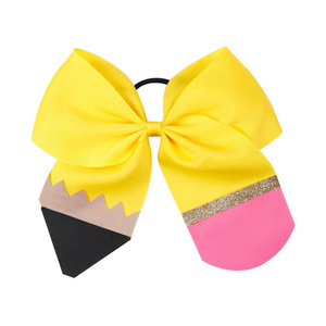 Vente chaude 5 pouces <span class=keywords><strong>JOJO</strong></span> ruban nœud papillon cheveux cravates gros arcs cheveux corde pour bandeau pour enfants - Product Image 4
