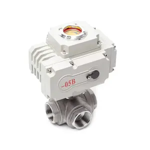 Wholesale 2 Way 3 Way High Pressure 2" Stainless Steel 12v 220v Electric Actuator 3pcs Motorized Ball Valve