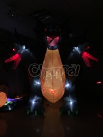 Dragon géant gonflable d'Halloween avec lumières LED Décoration de cour extérieure Spooky Blow up for Lawn