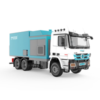 Camion aspirateur industriel puissant à grande capacité, tiré par un tracteur, pour l'élimination des poussières sur les grands sols d'usine