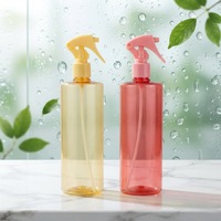 Bouteille pulvérisateur vide en PET de 500 ml, couleur macaron, en plastique, rechargeable, à brume fine, pour le nettoyage domestique et les cosmétiques