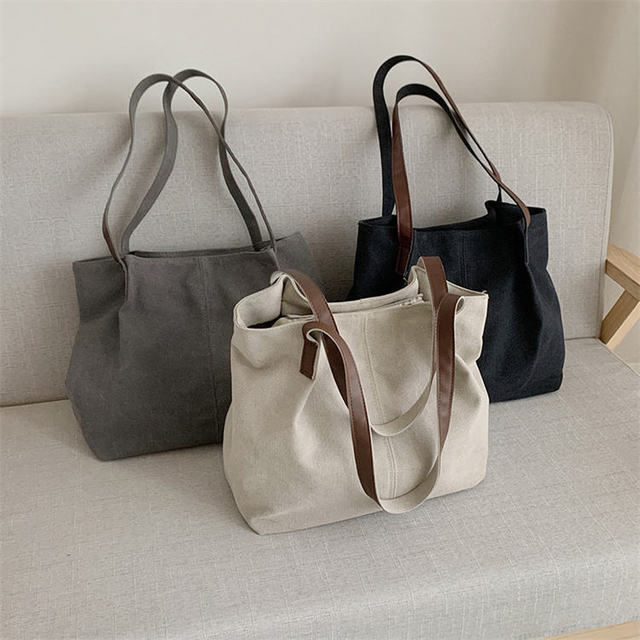 New Style Customized Color Durable Shopping Canvas Bag Reusable Canvas Tote Bag With Leather Handle