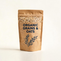 Servizio di Stampa Digitale Personalizzata su Carta per Sacchetti Stand-Up con Cerniera in Carta Kraft per Alimenti Biologici con Logo Personalizzato e Basso MOQ