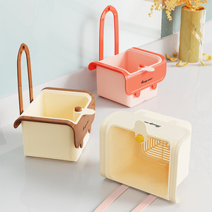 Multifunctional Kitchen Sink Drain Basket With Handle For Food Waste Filtering And Storage Cream Khaki Orange Pink - Product Image 1