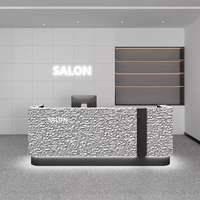 Comptoir de réception en acier inoxydable au design moderne, peinture brillante, pour salon de beauté, salon de coiffure, restaurant
