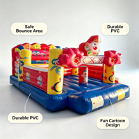 Structure gonflable de jeu pour enfants, clown de dessin animé en PVC de 0,55 mm, pour intérieur et extérieur