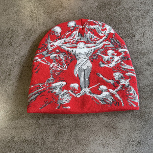 Gorro de Punto Jacquard Acrílico Retro de Doble Capa para Uso Diario, Festivales de Música y Streetwear, Estilo 2K, para Hombre y <span class=keywords><strong>Mujer</strong></span> - Product Image 6