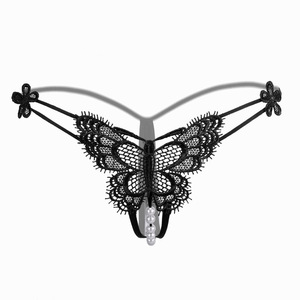 Ding Zhi Mei-Culotte string sexy, dentelle de massage, perle noire, sous-vêtements féminins, style européen - Product Image 5
