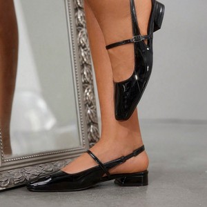 Scarpe Mary Jane in Pelle Lucida con <span class=keywords><strong>Tacco</strong></span> <span class=keywords><strong>Basso</strong></span> per Donna, <span class=keywords><strong>Sandali</strong></span> Semplici di Alta Qualità, Produzione Personalizzata all'Ingrosso - Product Image 1