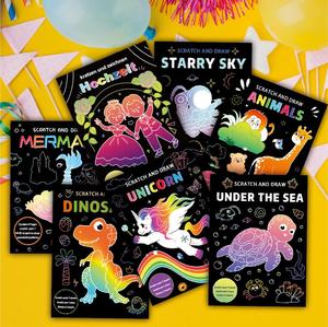 Kits de Proyectos DIY, Regalos, Libro de Dibujo Mágico Colorido, Papel para Rascar con Efecto Arcoíris, Arte para Niños - Product Image 1