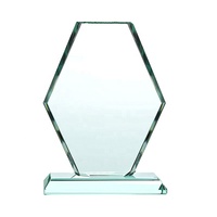 Trophée vert jade en verre quadrilatère régulier pas cher prix plaque colorée remise des diplômes cadeau d'entreprise