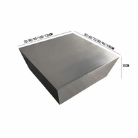 Table basse carrée en acier inoxydable poli miroir, style moderne et minimaliste, durable, pour salon et hôtel (vente en gros)