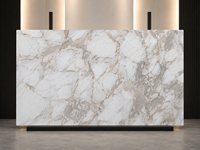 Dalle de marbre blanc bulgare polie, à jointure apparente, pour murs, cheminées, comptoirs, meubles de salle de bain et intérieurs d'hôtels
