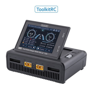 ToolkitRC M8D 1600W Chargeur LiPo double canal, chargeur d'équilibre à écran tactile 1-8S pour drone/voiture RC/bateau, charge rapide 2x800W - Product Image 2