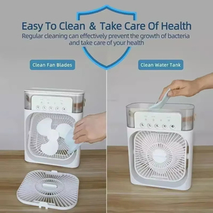 Ventilateur 3-en-1 NOUVEAU : Climatiseur, Refroidisseur <span class=keywords><strong>d</strong></span>'<span class=keywords><strong>Air</strong></span> Domestique Compact, Humidificateur Portable avec Veilleuse LED et Ajustement de l'<span class=keywords><strong>Air</strong></span> pour Bureau et Maison - Product Image 6