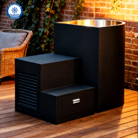 Baignoire de trempage à glace OMNI WT-15 en acier inoxydable noir, design moderne, pour salle de sport et spa intérieure/extérieure, pour athlètes, écologique, facile à installer