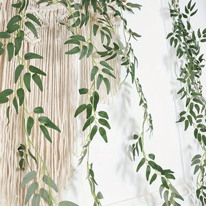 Artificial Willow Vine <b>Wall</b> Hanging 2.04m Silk <b>Flower</b> High Simulation Leaves Indoor Home <b>Decor</b> Wedding Photography Props - Product Image 1
