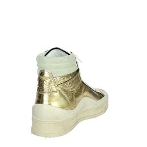 Zapatillas Deportivas de Plataforma con Cordones P448 Donna, Doradas, de Cuero Genuino, para Mujer, Moda Casual - Product Image 3