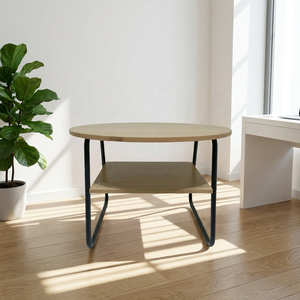 <span class=keywords><strong>ZIRI</strong></span> Einfacher und Moderner Wohnzimmer-Doppelstöckiger Runder Couchtisch - Product Image 1