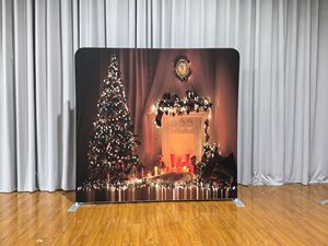 カスタムの取り付けが簡単なテンションファブリック天井バナーカウンターポップアップ背景を備えたトレードショー機器ディスプレイスタンド - Product Image 2
