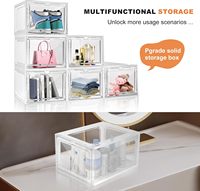 Boîte à chaussures empilable écologique et durable avec porte magnétique grande capacité pour salle de bain et cuisine