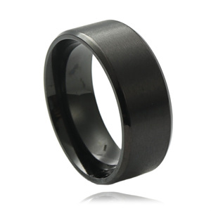 Titanium Steel <b>Ring</b> Black Unisex Fashion Jewelry Gift Simple Design 23017 - Product Image 1