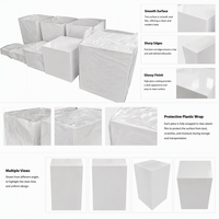 Ensemble de présentoirs cubes de buffet en acrylique blanc poli, sur mesure, grande taille, pour événements, vêtements et décorations de fête