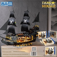 Ensemble de blocs de construction de navire pirate créatif Zhegao, échelle 1:32, jouet en plastique ABS, thème fantastique science-fiction, cadeau pour enfants, boîte colorée