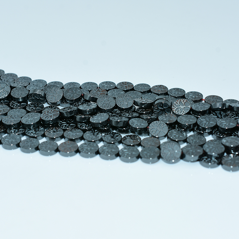 Wholesale DIY Jewelry Making Beads-Natural Hematite Tree of Life Charm Gemstones