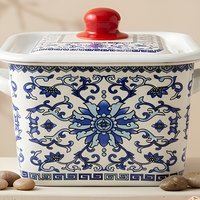 Grand bol carré en émail de fer Luhong, écologique, avec couvercle, résistant à la chaleur, compatible four, facile à nettoyer, multi-usages