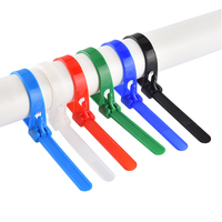 Attaches de câble en nylon 66 réutilisables de 6 pouces (150x7,6 mm), 100 pièces, attaches à fermeture éclair noires pour câbles informatiques, attaches à boucle libérables de 150x7,6 mm