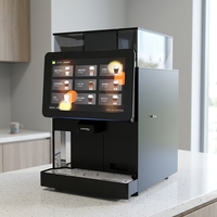 Distributeur automatique de café fraîchement moulu, conforme ADA, avec retour de monnaie, écran tactile 14 pouces, kiosque à café commercial