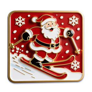 Santa Metal Art Deco Design Eco-Friendly Waterproof Strong Magnetic Reusable Custom Shape Christmas & Anniversary Fridge Magnets - Product Image 5