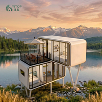 Maison conteneur préfabriquée moderne, mini-maison modifiée à partir d'un conteneur maritime, garantie d'un an, maison de bureau type cabine pour terres inutilisées