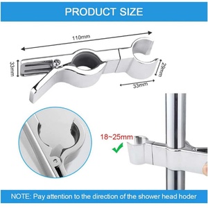 Shower Head Holder 45° Rotation Adjustable Shower Head <b>Bracket</b> Universal 18-25mm Shower Head Rail Holder <b>Bracket</b> Replacement - Product Image 3