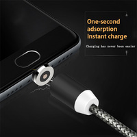 Cables de Carga Magnéticos TPE Trenzados de Carga Rápida 2A 1M/2M 7 Pines Micro USB Tipo-C para Computadora, Auriculares, iPhone y Android