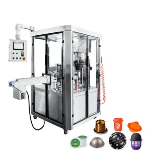 Automatic Rotary Powder Aluminium K Cup and Pod filler empty Nespresso Coffee Capsule Filling Sealing Machine