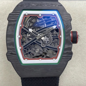 Reloj de pulsera hueco de fibra de carbono - Reloj mecánico de alta gama personalizado de súper calidad. 39 mm. Movimiento resistente al agua. Lujoso. - Product Image 1