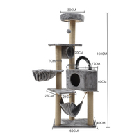 Arbre à chat de luxe Petzanya en gros pour fabricants, griffoir en sisal, condo, hamac, MDF durable, peluche, plastique - pour les grands chats