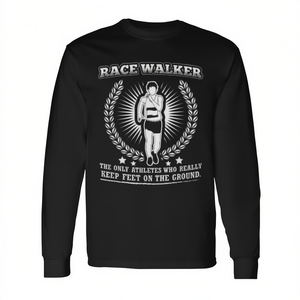 T-shirt à manches longues Race Walker, l'unique athlète qui garde les pieds au sol - Product Image 2