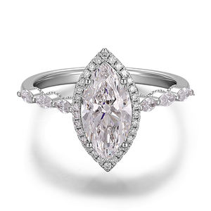 Anillo de oro liso personalizado de 18K, 14K, 10K con diamante DEF VVS cultivado en laboratorio, anillos de joyería fina hechos a mano, anillos de compromiso para mujer - Product Image 2