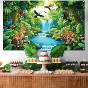 2026 Regenwald-Wasserfall-Hintergrund Urlaub Schule Christliches Hängendes <span class=keywords><strong>Banner</strong></span> Dschungel Wald Safari Religiöser Bibelvers Hintergrund - Product Image 6