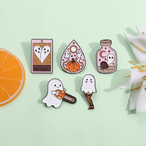 Broche de esmalte de calabaza, calavera y fantasma de Halloween, pin de solapa de metal, insignia de joyería de fantasma de cuento de hadas, regalo para amigos - Product Image 2