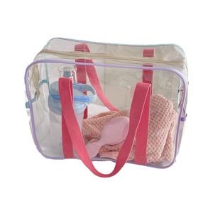 Borse da Toilette Trasparenti Impermeabili in PVC Colore Macaron con Logo Personalizzato per Spiaggia e Bagno da Viaggio per Donne - Product Image 5