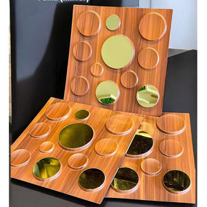 ZJ оптовая продажа 500*500 мм Размер Водонепроницаемый 3d ПВХ стеновые панели с зеркальным акрилом - Product Image 2