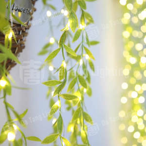 Guirlande lumineuse en fil de cuivre, effet de feuillage vert réaliste, IP65, éclairage décoratif de Noël pour une utilisation en extérieur de style naturel - Product Image 3